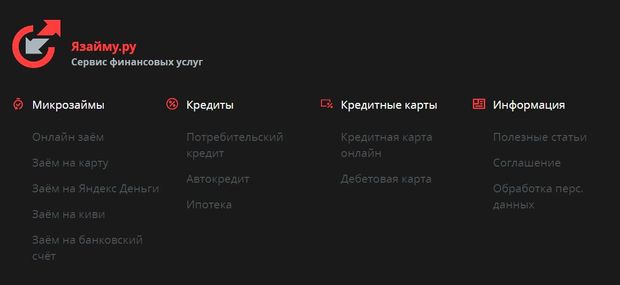 yazaimu.ru қызмет туралы ақпарат