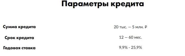 mtsbank.ru несие параметрлері