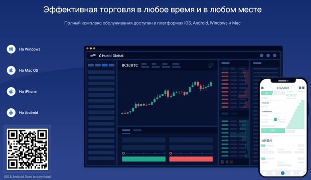 Мобильное приложение huobi.io