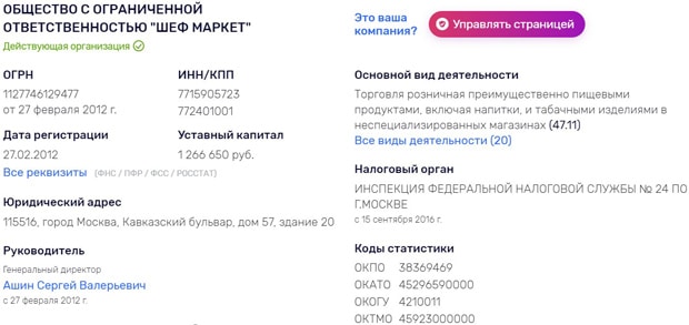 Chefmarket байланыстар