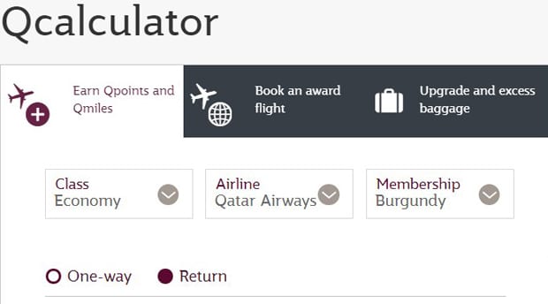 qatarairways.com Qcalculator