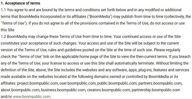 boompublic.com пайдаланушы келісімі