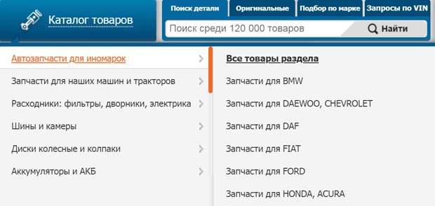 Autoall тауарлар каталогы