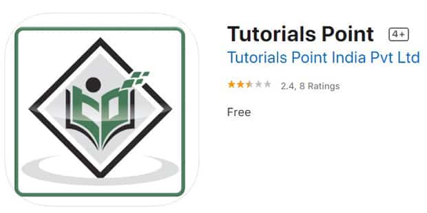 Tutorials point мобильді қосымша