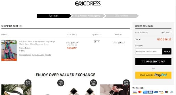 Ericdress тапсырыс беру