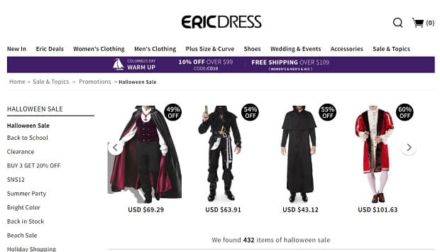 ericdress.com бақытты Хэллоуин