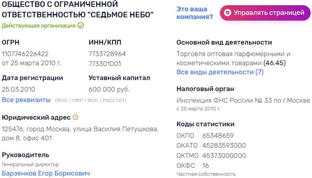 Роскосметика деректемелері