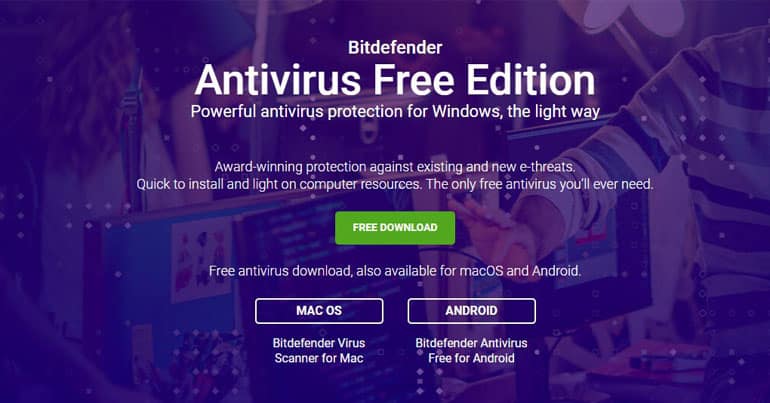 Bitdefender тегін антивирустық пакет