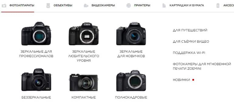 Canon камералары