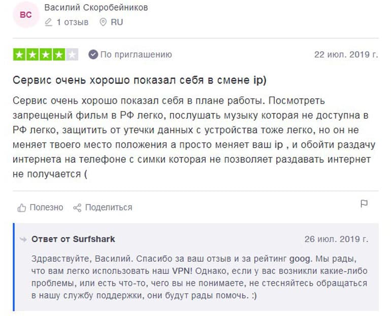 Surfshark шолулары