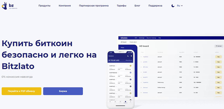 P2P-bitzlato платформасындағы сауда