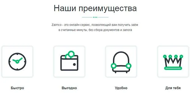 zaimco.ru артықшылықтары