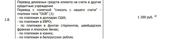 vostbank.ru ақша қаражатын басқа шоттарға аудару құны