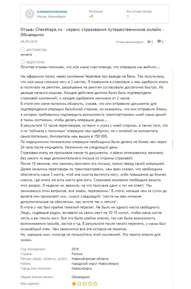 cherehapa.ru сақтандыру туралы пікірлер