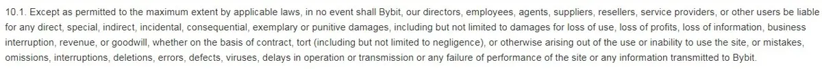 Ответственность биржи BayBit