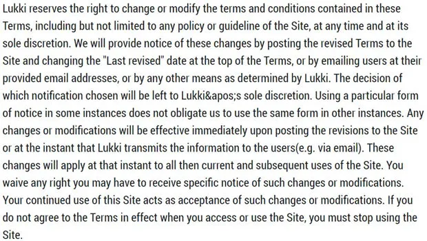 lukki.io өзгерістер туралы хабарлама