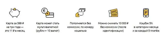 Картаның артықшылықтары ' Яндекс.Ақша'