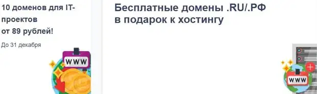 reg.ru сыйлық ретінде домен