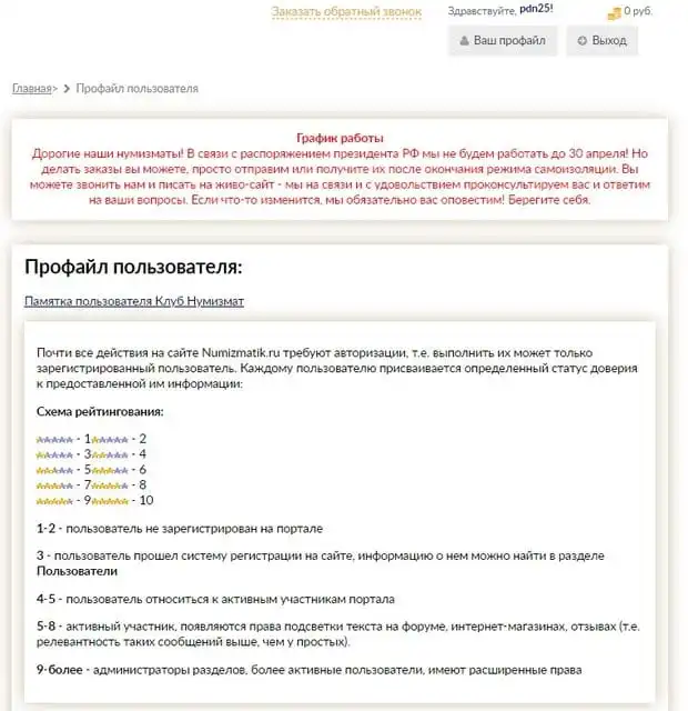 numizmatik.ru жеке кабинет