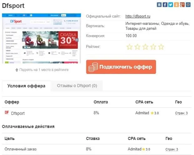 dfsport.ru Серіктестік бағдарламасы
