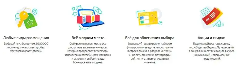 Travel.Yandex артықшылықтары